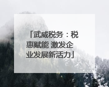 武威税务：税惠赋能 激发企业发展新活力