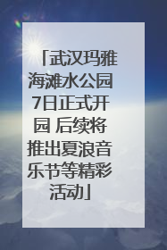 武汉玛雅海滩水公园7日正式开园 后续将推出夏浪音乐节等精彩活动