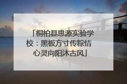 桐柏县思源实验学校：黑板方寸传粽情 心灵向阳沐古风