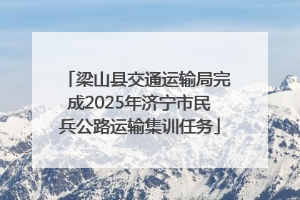 梁山县交通运输局完成2025年济宁市民兵公路运输集训任务