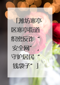 潍坊寒亭区寒亭街道织密反诈“安全网”，守护居民“钱袋子”