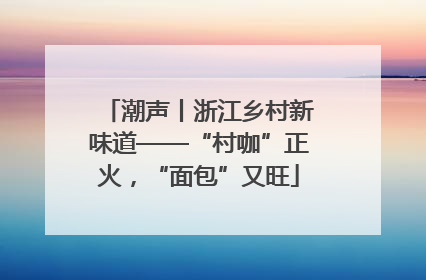 潮声丨浙江乡村新味道——“村咖”正火，“面包”又旺