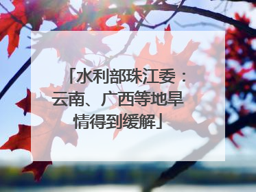 水利部珠江委：云南、广西等地旱情得到缓解