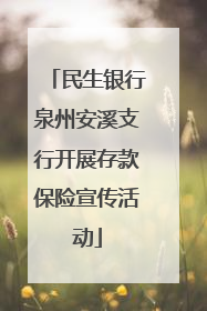 民生银行泉州安溪支行开展存款保险宣传活动