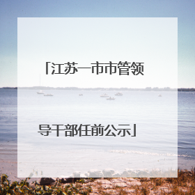 江苏一市市管领导干部任前公示