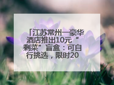 江苏常州一豪华酒店推出10元“剩菜”盲盒：可自行挑选，限时20分钟，仅限外带