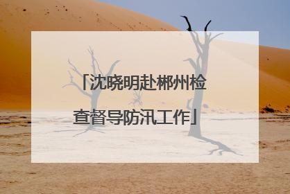沈晓明赴郴州检查督导防汛工作