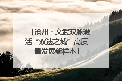 沧州：文武双脉激活“双遗之城”高质量发展新样本