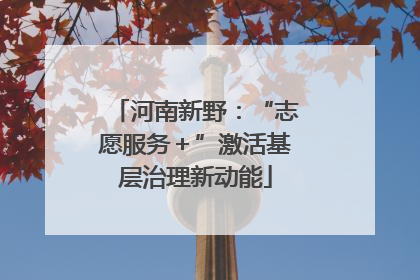 河南新野：“志愿服务＋”激活基层治理新动能