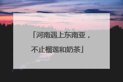 河南遇上东南亚，不止榴莲和奶茶