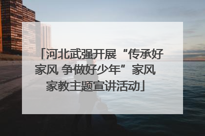 河北武强开展“传承好家风 争做好少年”家风家教主题宣讲活动