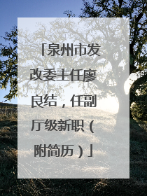 泉州市发改委主任廖良结，任副厅级新职（附简历）