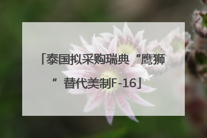 泰国拟采购瑞典“鹰狮”替代美制F-16