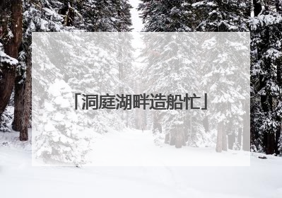 洞庭湖畔造船忙