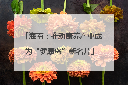 海南：推动康养产业成为“健康岛”新名片