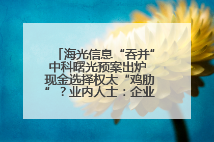 海光信息“吞并”中科曙光预案出炉 现金选择权太“鸡肋”？业内人士：企业不想大量现金流出