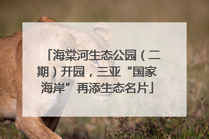 海棠河生态公园（二期）开园，三亚“国家海岸”再添生态名片