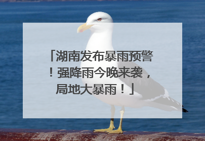 湖南发布暴雨预警！强降雨今晚来袭，局地大暴雨！