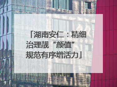 湖南安仁：精细治理靓“颜值” 规范有序增活力
