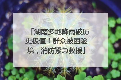 湖南多地降雨破历史极值！群众被困险境，消防紧急救援