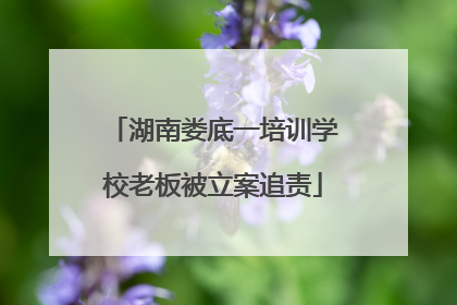 湖南娄底一培训学校老板被立案追责
