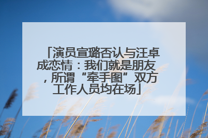 演员宣璐否认与汪卓成恋情：我们就是朋友，所谓“牵手图”双方工作人员均在场