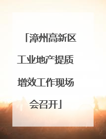 漳州高新区工业地产提质增效工作现场会召开