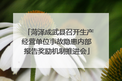 菏泽成武县召开生产经营单位事故隐患内部报告奖励机制推进会