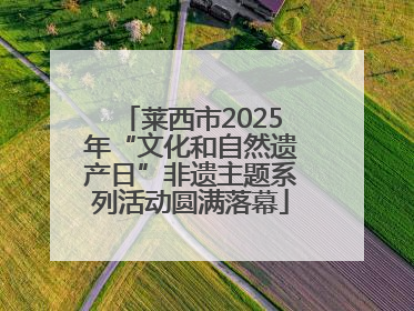 莱西市2025年“文化和自然遗产日”非遗主题系列活动圆满落幕
