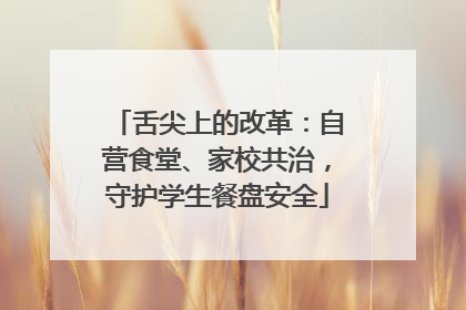舌尖上的改革：自营食堂、家校共治，守护学生餐盘安全