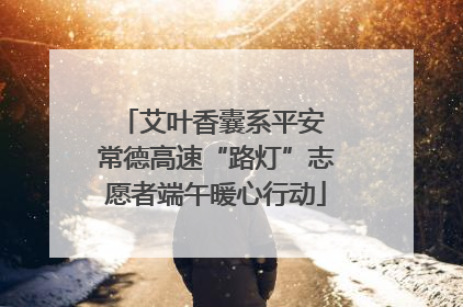 艾叶香囊系平安 常德高速“路灯”志愿者端午暖心行动