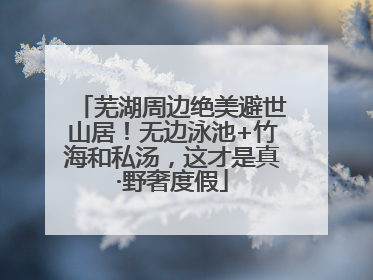 芜湖周边绝美避世山居！无边泳池+竹海和私汤，这才是真·野奢度假