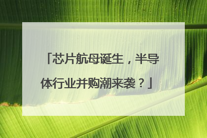 芯片航母诞生，半导体行业并购潮来袭？