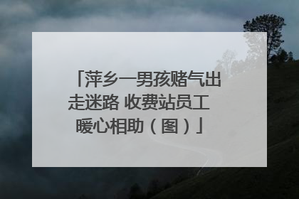 萍乡一男孩赌气出走迷路 收费站员工暖心相助（图）