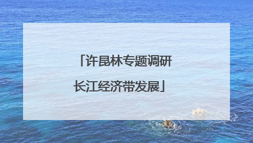 许昆林专题调研长江经济带发展