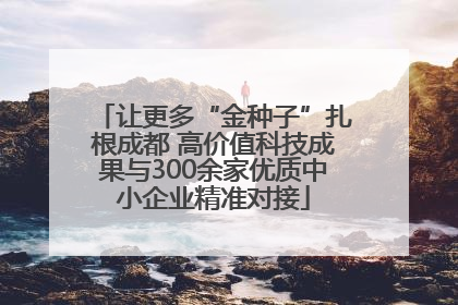 让更多“金种子”扎根成都 高价值科技成果与300余家优质中小企业精准对接
