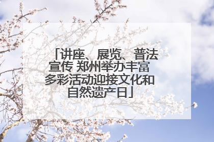 讲座、展览、普法宣传 郑州举办丰富多彩活动迎接文化和自然遗产日