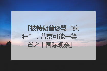 被特朗普怒骂“疯狂”，普京可能一笑置之丨国际观察