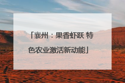 襄州：果香虾跃 特色农业激活新动能