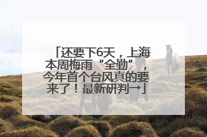 还要下6天，上海本周梅雨“全勤”，今年首个台风真的要来了！最新研判→