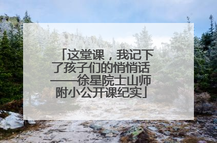 这堂课，我记下了孩子们的悄悄话——徐星院士山师附小公开课纪实