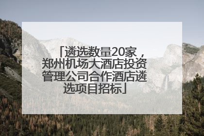遴选数量20家，郑州机场大酒店投资管理公司合作酒店遴选项目招标