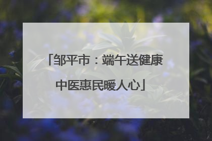 邹平市：端午送健康 中医惠民暖人心