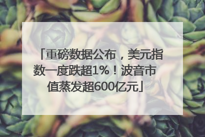 重磅数据公布，美元指数一度跌超1%！波音市值蒸发超600亿元