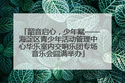 韶音启心，少年赋——海淀区青少年活动管理中心华乐室内交响乐团专场音乐会圆满举办