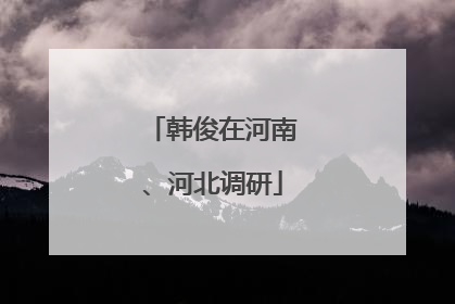 韩俊在河南、河北调研
