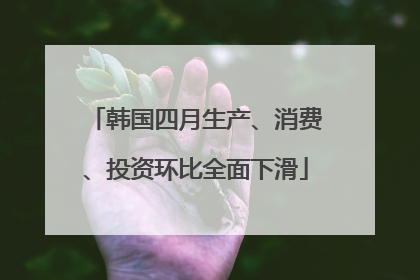 韩国四月生产、消费、投资环比全面下滑