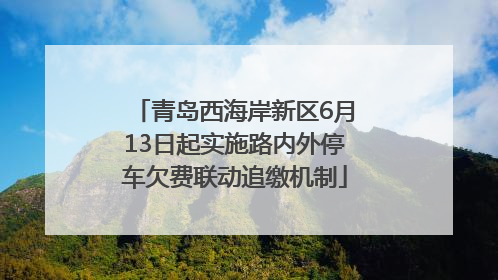 青岛西海岸新区6月13日起实施路内外停车欠费联动追缴机制