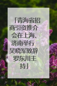 青海省招商引资推介会在上海、济南举行 吴晓军致辞 罗东川主持