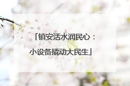 镇安活水润民心：小设备撬动大民生